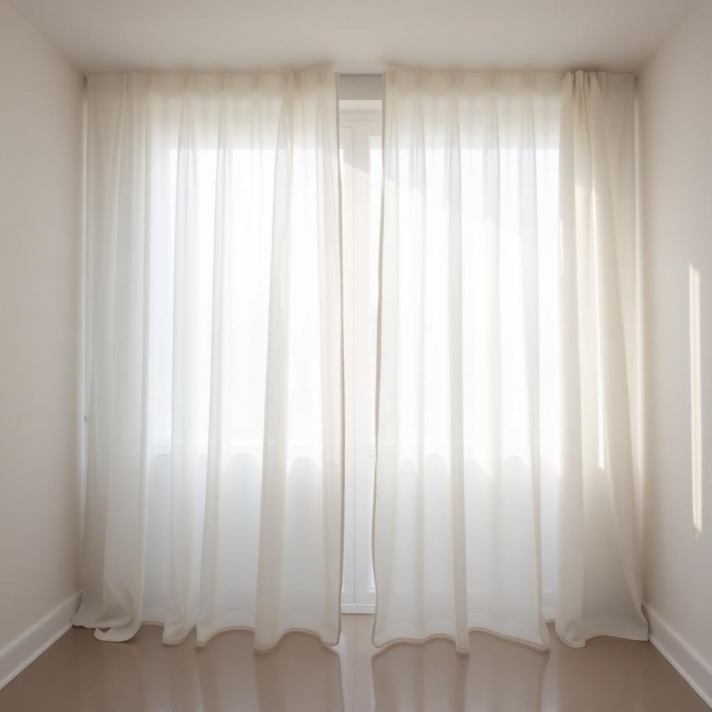 White sheer curtains glowing with soft daylight